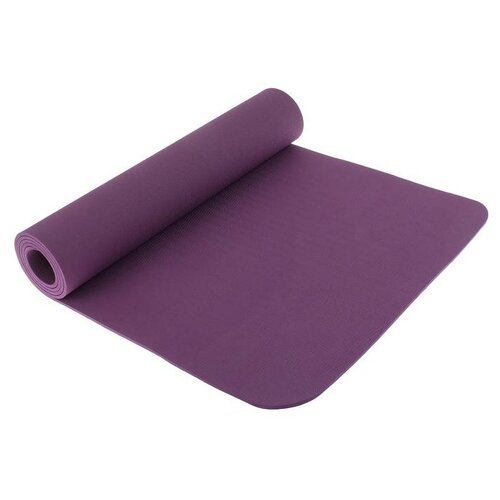 Коврик для йоги ТероПром 3551180 183 × 61 × 0,6 см, цвет фиолетовый
