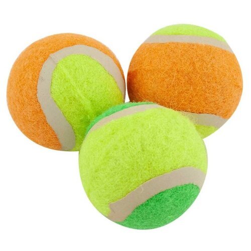 Мячи для большого тенниса TIGER цветной, 3 штуки в пакете