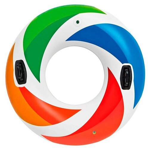 Надувной круг для плавания с ручками Rainbow Ombre, 122 см, INTEX (от 9 лет) (58202EU)