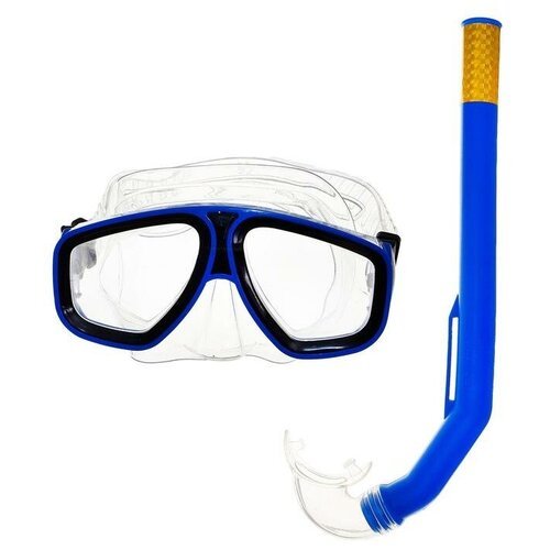 Набор для подводного плавания, 2 предмета: маска, трубка, в пакете, цвета микс