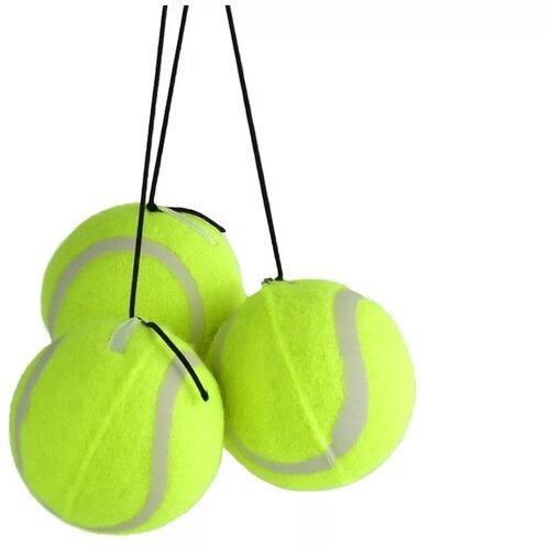 Мячи для большого тенниса TIGER на резинке, 3 штуки в пакете