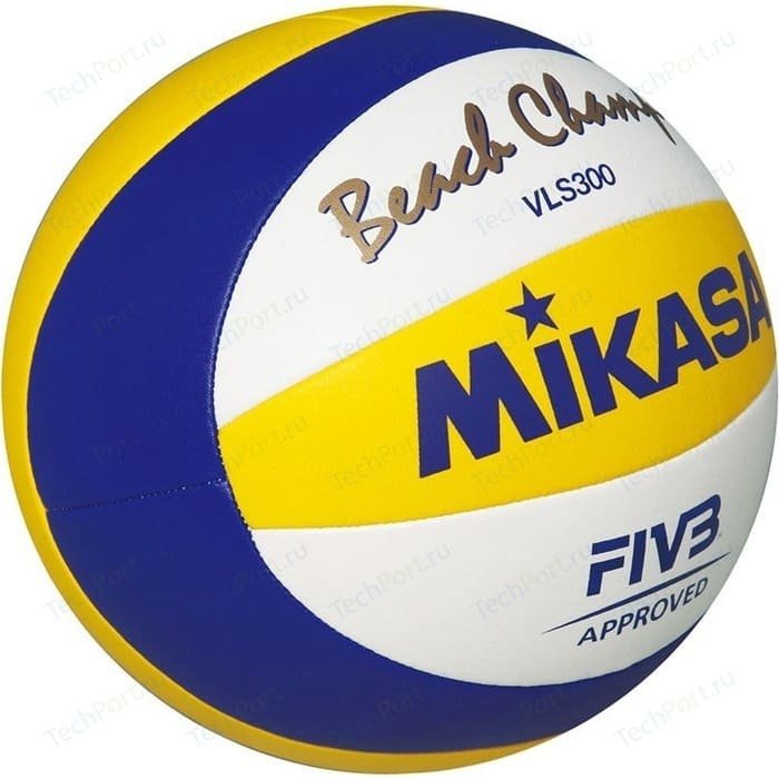 Мяч для пляжного волейбола Mikasa VLS300 Beach Champ, размер 5, цвет бел-син-жел