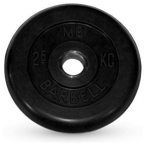 Диск 'Стандарт' обрезиненный чёрный 2,5 кг. MB BARBELL MB-PltB31-2,5