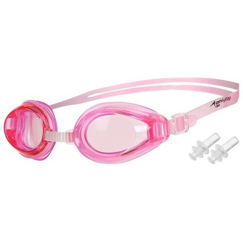 ONLYTOP Очки для плавания, взрослые + беруши, цвет розовый