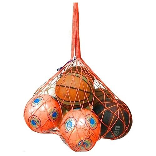 Сетка, сумка для переноса – хранения мячей. Сетка для мячей. 20 мячей, оранжевый, Альмед