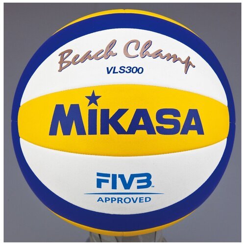 Волейбольный мяч Mikasa VLS300 белый/желтый/синий (260 г, Синтетическая кожа, Микрофибра, Mikasa, 5, Желто-белый) 5