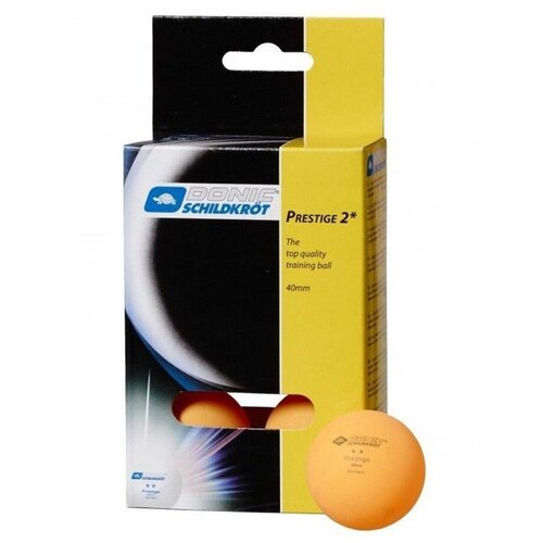 Мяч для настольного тенниса DONIC PRESTIGE 2, 6 штук/уп, оранжевый,618027