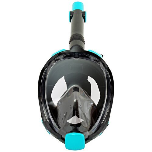Полнолицевая маска для плавания (снорклинга) SARGAN Галактика Премиум цвет черный/бирюзовый (S/M)