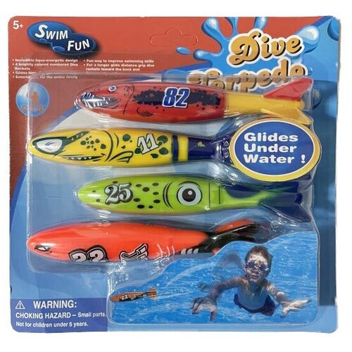 Тонущие (подводные) игрушки для бассейна Рыбки Торпеды (4шт), для ныряния и обучения плаванию