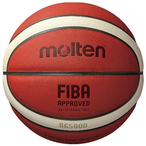 Мяч Molten баскетбольный Molten B7G5000, 7, коричневый, профессиональный, клееный