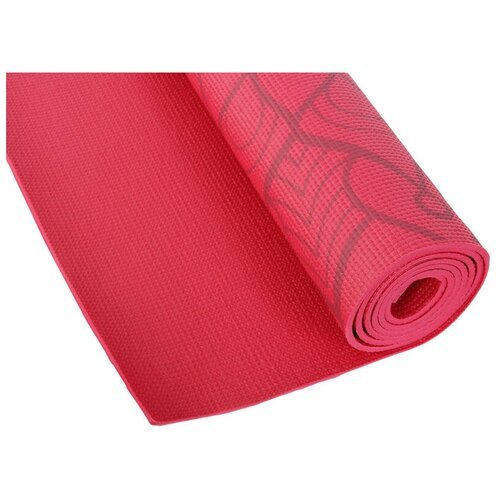 Коврик для фитнеса и йоги Larsen PVC красн с принтом р180х60х0.5см 361217