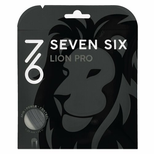 Струна для тенниса 7/6 12m Lion Pro, Black, 1.29