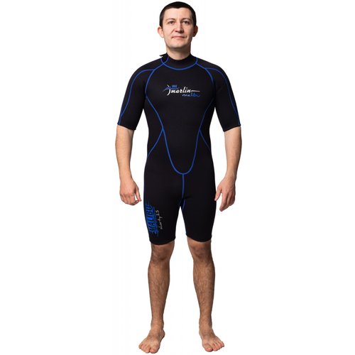 Гидрокостюм для плавания мужской Marlin Malibu Shorty Man, черный\синий, 2,5 mm, L