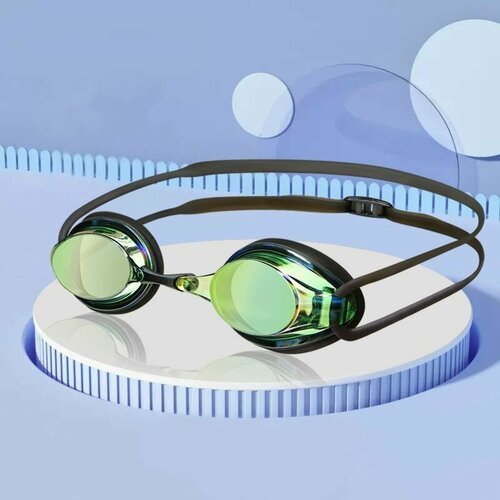 Очки для плавания Haizid 580 зеркальные черный взрослые мужские и женские плавательные для бассейна с антифог покрытием с футляром