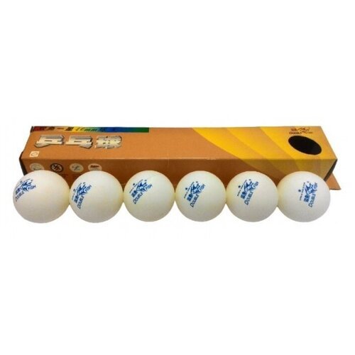 Мячи настольный теннис Double Fish, 1*, профессиональные, цвет белый, 6 штук в упаковке