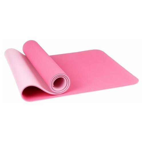 Коврик для йоги 183 х 61 х 0,8 см, цвет розовый