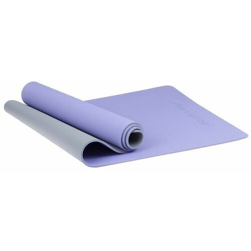 Коврик для фитнеса и йоги 183 х 61 х 0,6 см цвет серо-фиолетовый