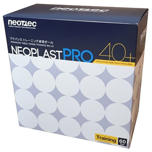 Мячи для настольного тенниса NEOTTEC Neoplast PRO 40+ белые, 60 шт.,