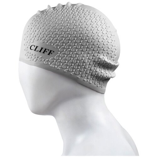 Шапочка для плавания CLIFF силиконовая CS17, для длинных волос, черная