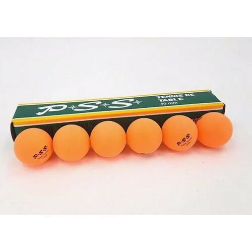 Набор шариков для настольного тенниса 6 шт оранжевые