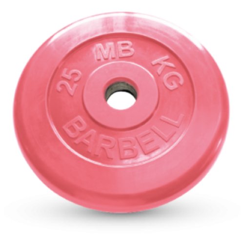 25 кг диск (блин) MB Barbell (красный) 50 мм.