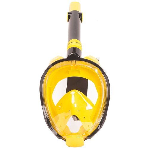 Полнолицевая маска для плавания (снорклинга) SARGAN Галактика Премиум цвет черный/желтый детская