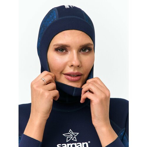 Шлем неопреновый 2мм короткий для дайвинга и водного спорта унисекс SARGAN Sport 1020/BL Темно-синий размер L