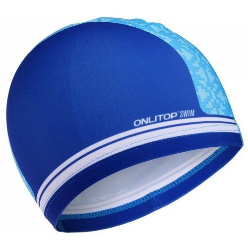 Шапочка ONLYTOP, для плавания, детская, тканевая, обхват 46-52 см, цвет синий, голубой