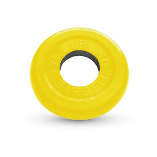1.25 кг диск (блин) MB Barbell (желтый) 50 мм.