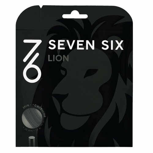 Струна для тенниса 7/6 12m Lion, Black, 1.25