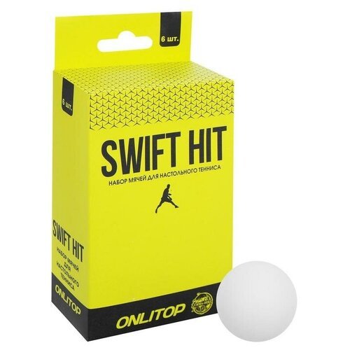 Мяч для настольного тенниса 40 мм, набор 6 шт, цвет белый