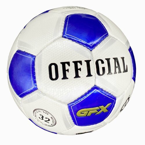 Мяч футбольный GFX official бело-синий, размер 4