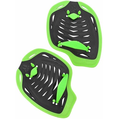 Лопатки для плавания MAD WAVE Fusion, black/green