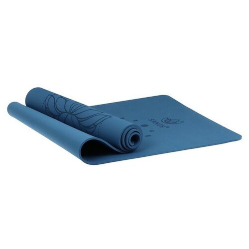 Коврик для йоги Moon, 183 х 61 х 0.6 см, цвет синий