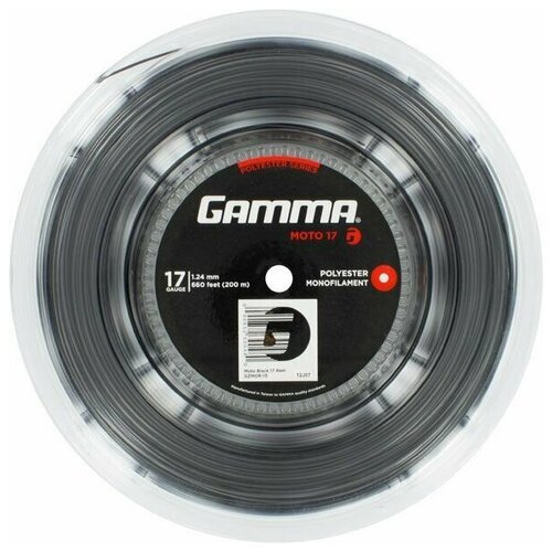 Теннисная струна 1,24 мм 200 м Gamma Moto 17, черная