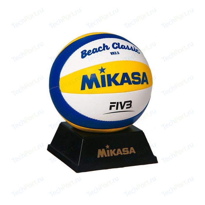 Мяч для пляжного волейбола Mikasa сувенирный VX3.5, цвет бело-желто-синий