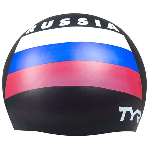 Шапочка для плавания Tyr Russia Silicone Swim Cap, силикон, Lcsrus/001, черный