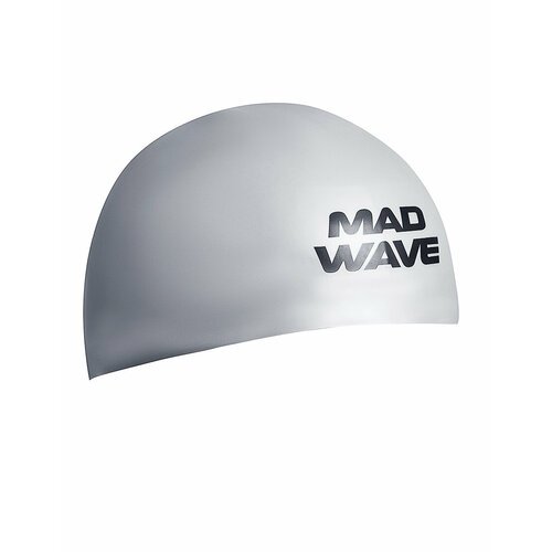 Шапочка для плавания MAD WAVE D-CAP, серебро