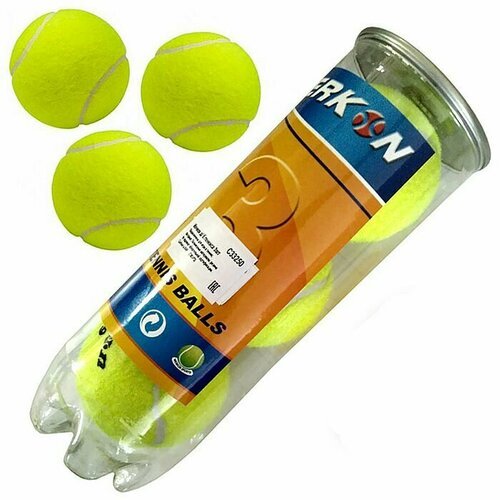 Мяч для тенниса SPORTEX 3 шт. в тубе (желтый/синий)