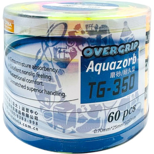 Намотка Alpha Overgrip Aquazorb TG-350 60 штук в банке Разноцветный