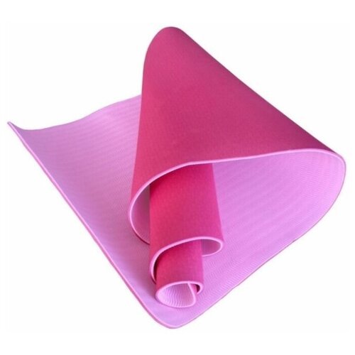 Коврик для йоги ТПЕ 183х61х0,6 см (розовый)