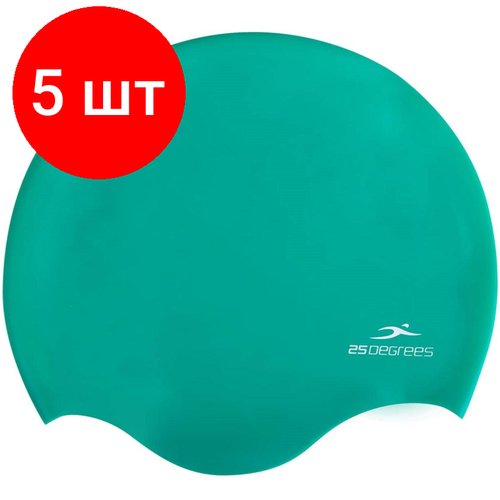 Комплект 5 штук, Шапочка для плавания 25DEGREES Diva Green 25D21007J, силикон, УТ-00019523