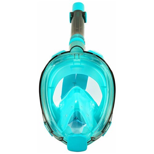 Полнолицевая маска для плавания (снорклинга) SARGAN Галактика Премиум цвет бирюзовый (L/XL)