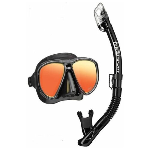 Комплект маска и трубка TUSA Sport UC-2425MQB Black Series зеркальные линзы черный