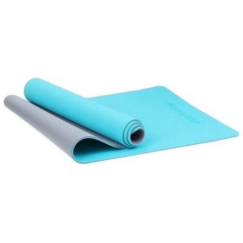 Коврик для фитнеса и йоги 183 х 61 х 0,6 см цвет серо-голубой