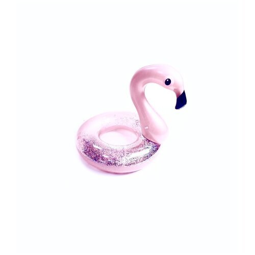 Круг для плавания 90 см Розовый Фламинго с блестками