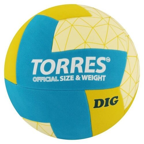 TORRES Мяч волейбольный TORRES Dig, клееный, 12 панелей, размер 5, 283 г