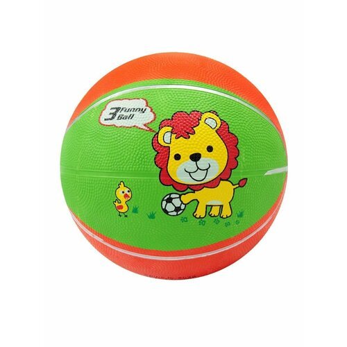 Мяч баскетбольный №3 мини Львенок зелено-оранжевый 85305-KR9