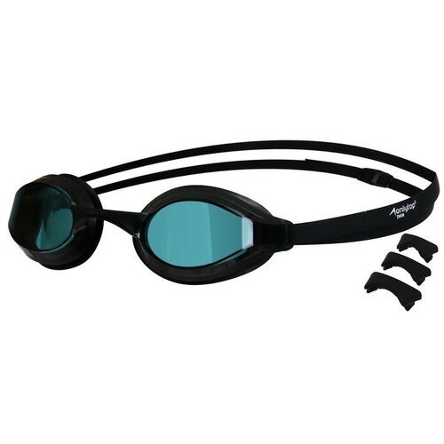 ONLYTOP Очки для плавания + набор носовых перемычек, цвет чёрный