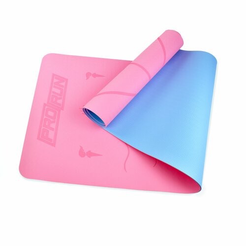 Коврик для йоги из TPE, ProRun, 183х61х0.4 см, 100-5055, розовый